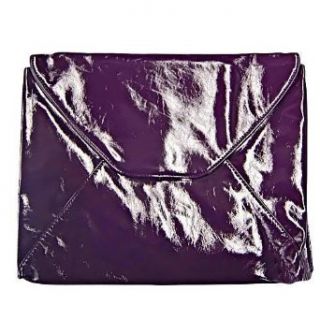Purple Envelope Patent Leather Clutch Handbag Clothing