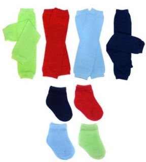 Baby & Toddler Boys combo solid leg warmers and socks in