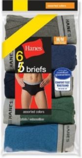 6 Pack Hanes Dyed Mens Fashion Briefs   Assorted Color