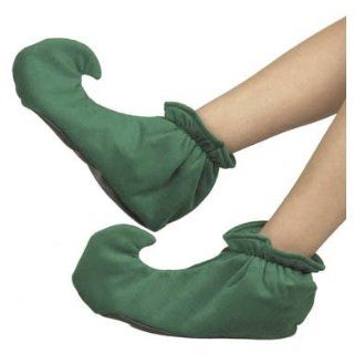 Childs Green Elf Costume Shoes (Size Small) Clothing
