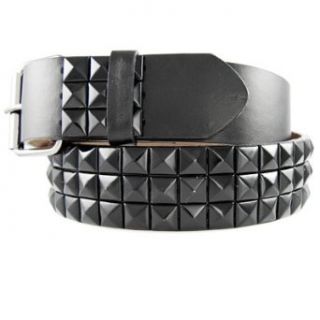 STUDDED LEATHER BELT WITH A DETACHABLE BUCKLE Small (30 32) Clothing