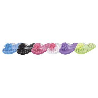 Little Girls Lime Green Flower Flip Flop Sandals 8T  4 IM Link Shoes