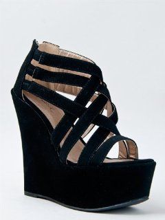 Qupid KUNIS 10 High Platform Wedge Heel Strappy Sandal ZOOSHOO Shoes