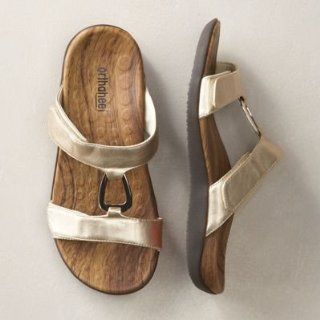 TravelSmith Womens Orthaheel Layla Adjustable Slides Metallic 9 Shoes