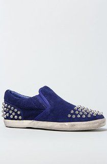 Shoes The Smart Studded Sneaker in Cobalt Blue Suede,38,Blue Shoes