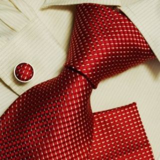 Red checkers mens neck ties gift ideas man handmade silk