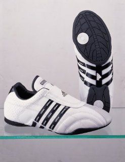 White with Black Stripes AdiLuxe Martial Arts Shoes, Size 4 Shoes