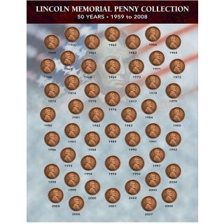 Treasures Lincoln Memorial Penny Collection 1959 2008