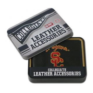 USC Trojans Mens Black Leather Bi fold Wallet Today $25.79