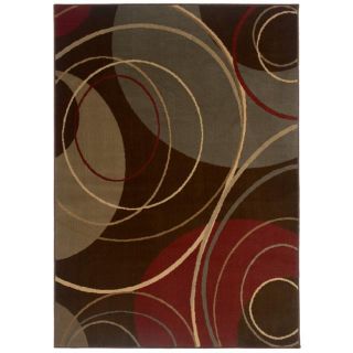 Indoor Brown Abstract Area Rug (82 x 10)
