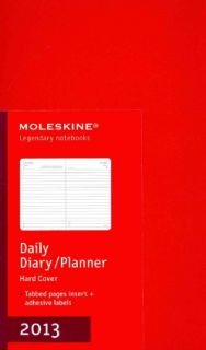 Red Large Daily Diary / Planner 2013 Calendar