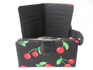  Cherry Print Cloth Long Wallet with Kisslock Coin purse Shoes