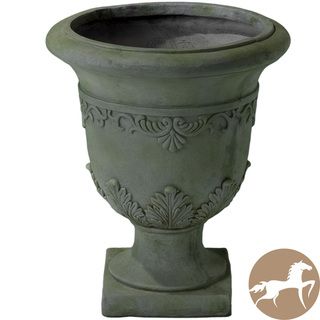 Christopher Knight Home Moroccan 20 inch Grey with Green Moss Urn