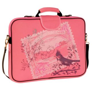 Fuji Depot 17.3 Inch Pink Stamp Handled Laptop Sleeve