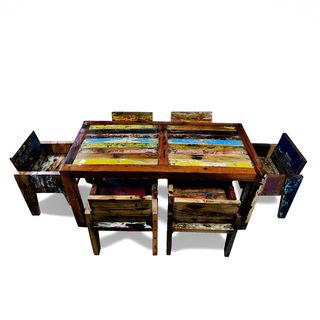 Ecologica Reclaimed Wood Multi Color Dinning Table