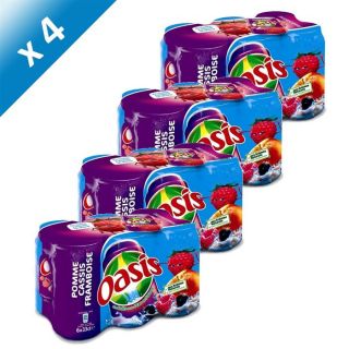 CASSIS FRAMBOISE   4 packs de 6 canettes   soit 24 canettes de 33 cl