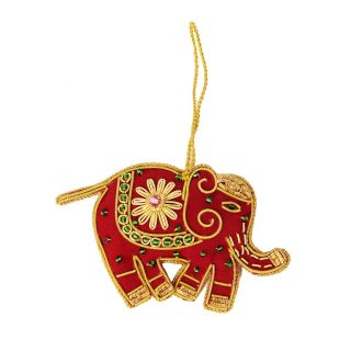 Handcrafted Beaded Red Elephant Ornament (India) Today $27.99
