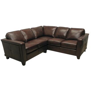 Emerson Brown Italian Leather Sectional Sofa