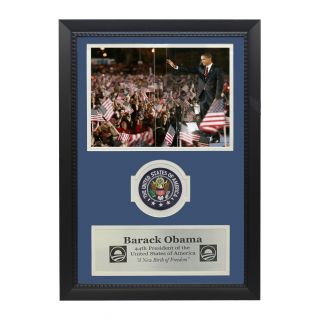 Barack Obama Waving Commemorative Presidential Patch Frame Today $49