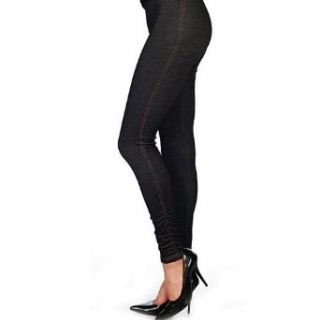 Jean Stretch Footless Tights Leggings W/Seam Clothing