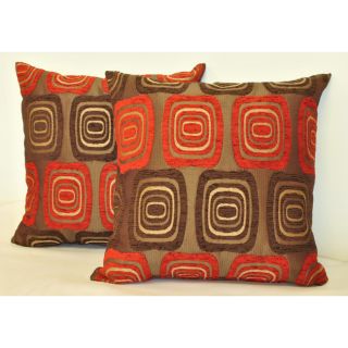 Sherry Kline 18 inch Retro Red Brown Pillows (Set of 2)