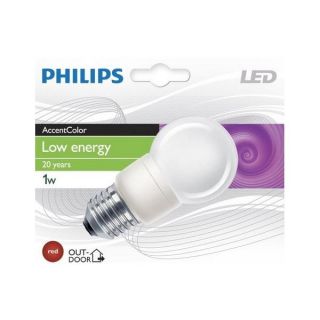 Philips LED Sphère E27 1W Rouge   Achat / Vente AMPOULE   LED Philips