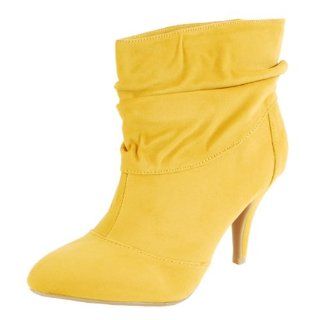 Tulip53 Pointy Toe Ankle Bootie MUSTARD Shoes
