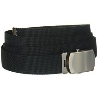 Cotton Military Web Belt with Silver Buckle (Up to 54 Long) Clothing
