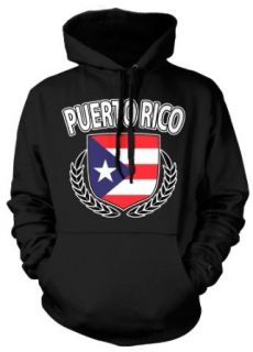(Cybertela) Puerto Rico Flag Shield Sweatshirt Hoodie