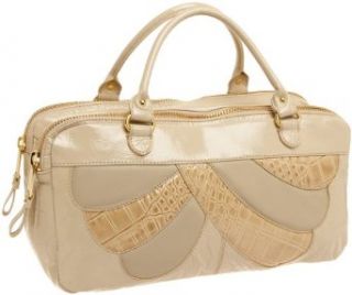 Cynthia Rowley Vivienne Crinkle Patent Satchel,Putty,one