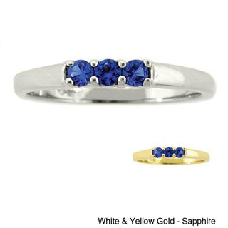 10k Gold Birthstone Designer 3 stone Ring