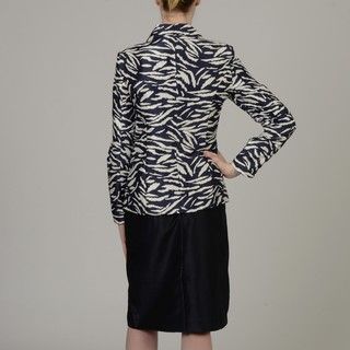 Allyson Cara Womens Zebra Stripe Skirt Suit