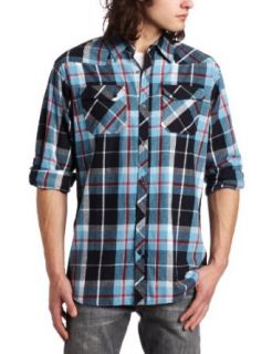 Burnside Young Mens Frost Flannel Shirt, Navy, Small