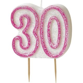 30 ans   Achat / Vente DECO ANNIVERSAIRE Bougie anniversaire rose 30