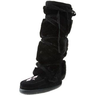  Manitobah Mukluks Womens Tall Wrap Boot,Black,6 M US Shoes