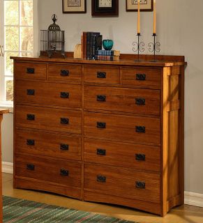 Mission Solid Oak 12 drawer Mule Chest