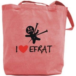 Canvas Tote Bag Pink  I Love Efrat  Name Clothing