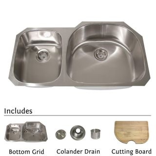 Highpoint Stainless Steel 38 inch Undermount 70/30 2 bowl Kitchen Sink