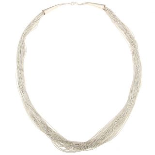 Moon Sterling Silver 30 strand 30 inch Necklace