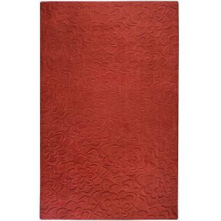 Candice Olson Hand woven Carved Red Wool Rug (33 x 53)