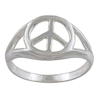 Silvermoon Sterling Silver Peace Sign Ring