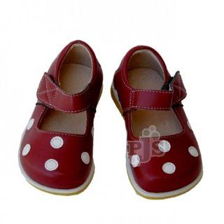 Jumper Polka Dot Mary Janes Leather Shoes Cherry Red/ White Shoes