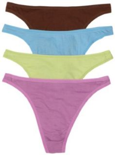 Fruit of the Loom Womens 4 Pack Cotton Fashion Thongs