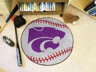 Kansas K State Wildcats Baseball Shaped Area Rug Welcome