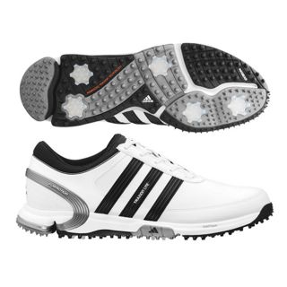 Adidas Mens Traxion Lite FM White/ Black Golf Shoes