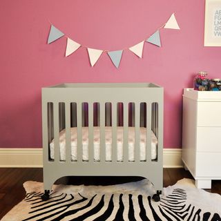 Babyletto Grayson Grey Mini Crib with Pad