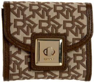com DKNY R1123001 Small Turn Lock Wallet,Chino/Brown,One Size Shoes