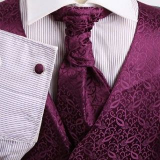 Mens Purple Patterned Dress Vest Formal Vest for Wedding