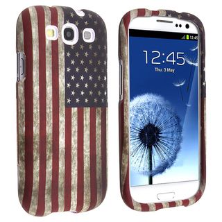 BasAcc US Flag Snap on Rubber Coated Case for Samsung Galaxy S III/ S3