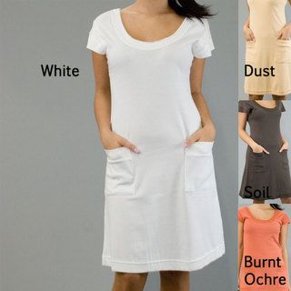 AtoZ Womens Cotton Cap sleeve Dress